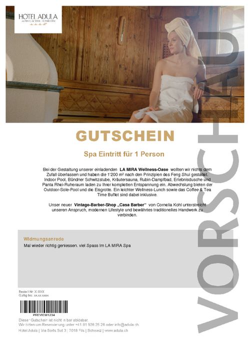 Spa-Eintritt für 1 Person