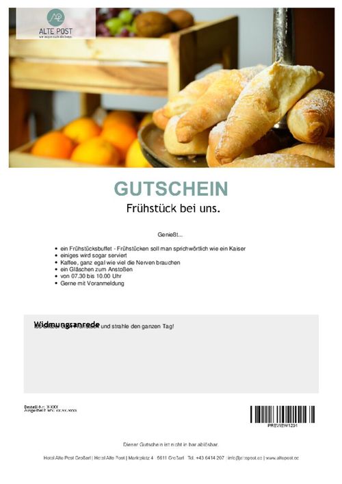 Frühstück bei uns.