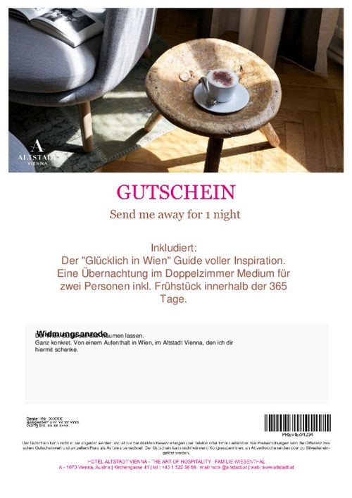 Send me away for 1 night