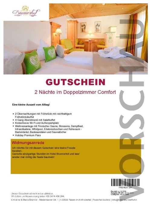 2 Nächte im Doppelzimmer Comfort