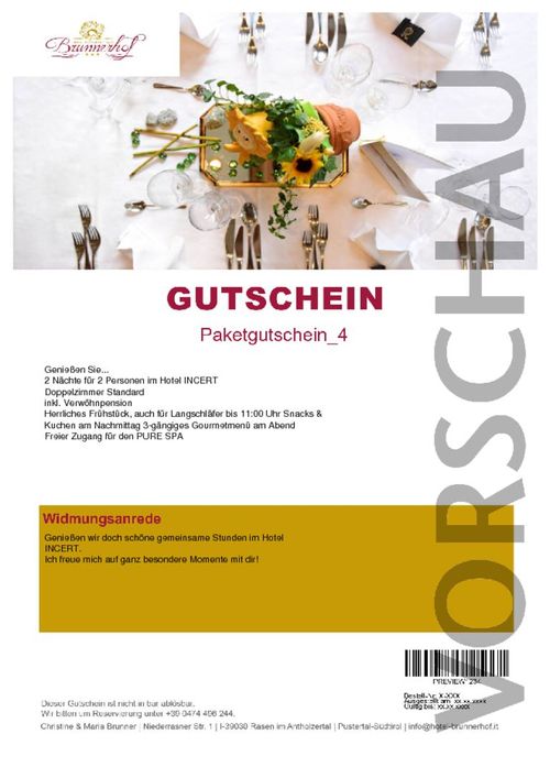 Menu di 3 portate per 2 persone