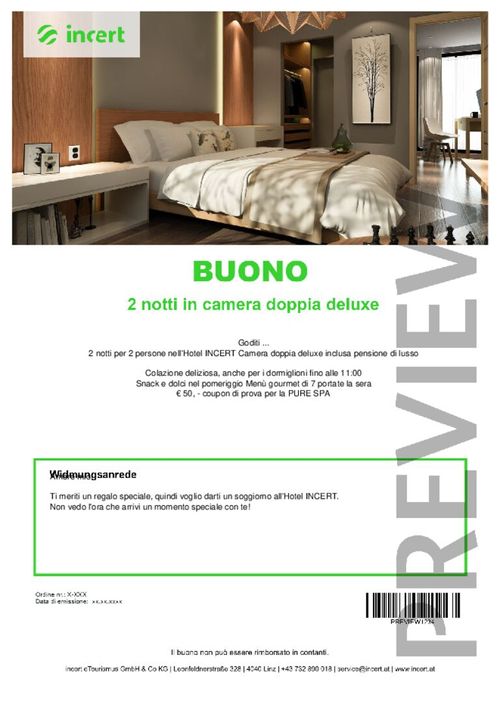 2 notti in camera doppia deluxe