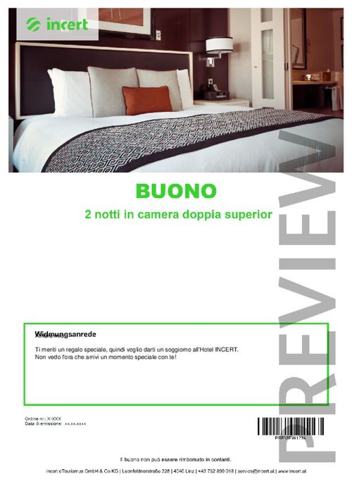 2 notti in camera doppia superior