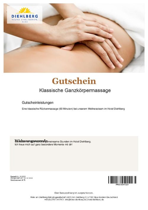 Klassische Rückenmassage