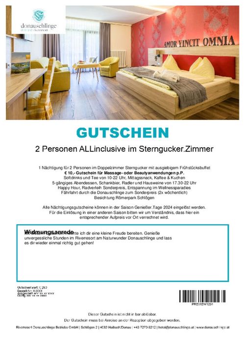 2 Personen ALLinclusive im Sterngucker.Zimmer