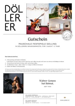 Döllerers Kunst & Kulinarik Pauschale Burg Golling