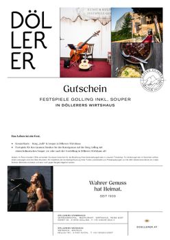 Kunst & Kulinarik Festspiele Burg Golling & Souper Wirtshaus