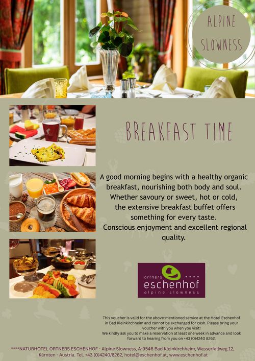 Breakfast voucher for 2 persons