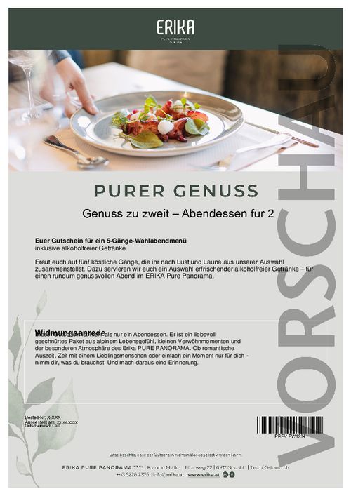 Genuss zu zweit – Abendessen für 2 Personen