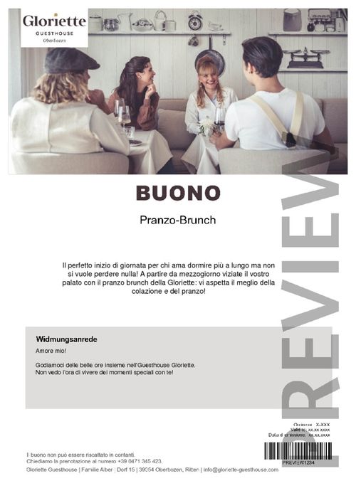 Pranzo-Brunch per 1 Persona