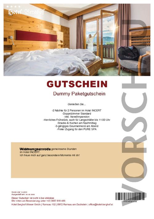 Übernachtungsgutschein