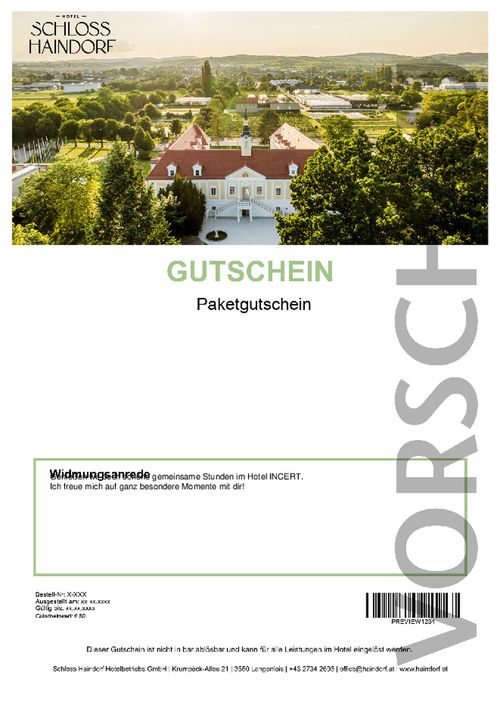 Übernachtung für 2 Personen im Doppelzimmer Schloss