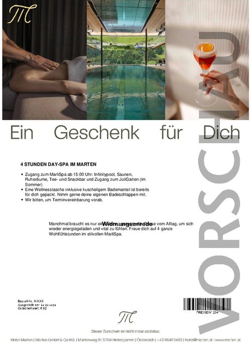 4 STUNDEN DAY-SPA IM MARTEN
