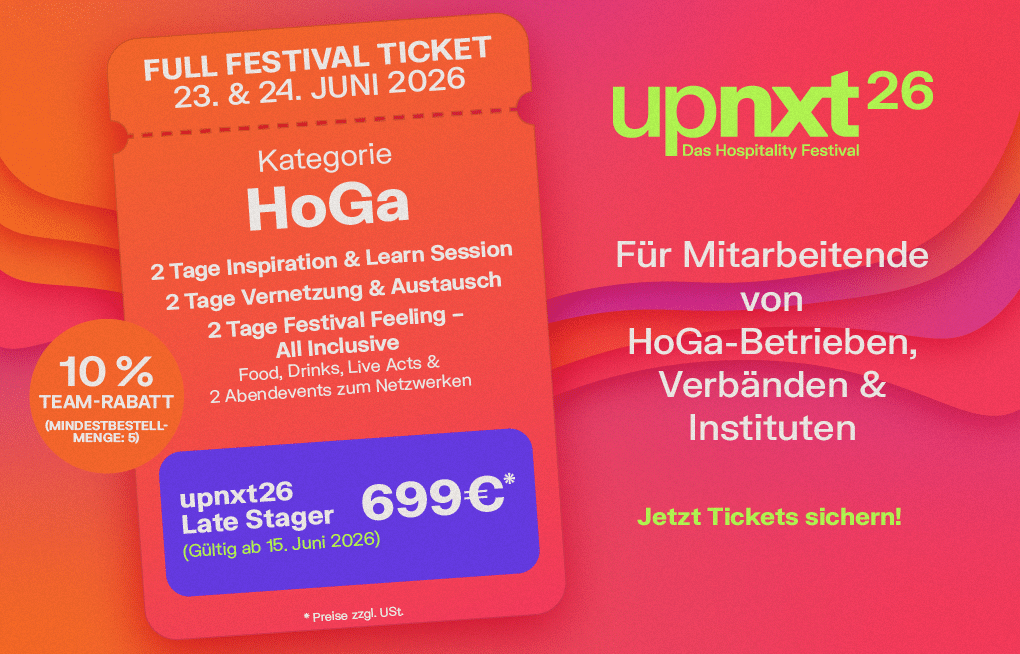 Vorschaubild: upnxt Hospitality Festival 2026 - HOGA Late Stager