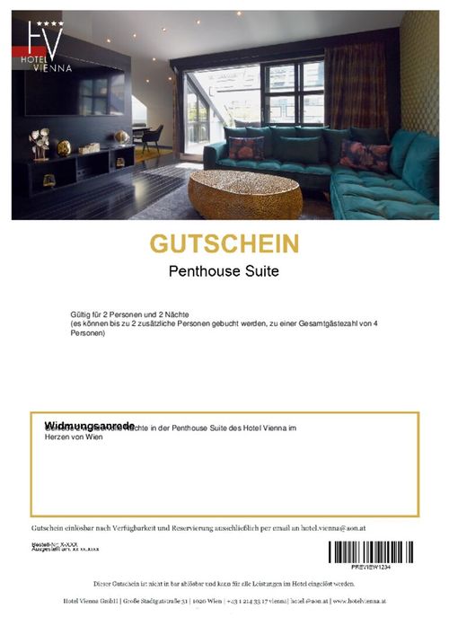 Penthouse Suite - 2 Nächte