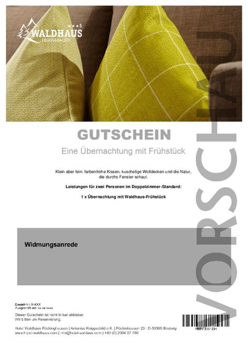 Eine Übernachtung mit Frühstück im Doppelzimmer Standard