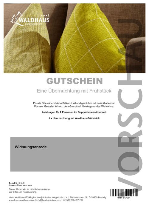 Eine Übernachtung mit Frühstück im Doppelzimmer Komfort