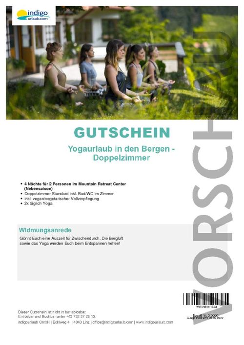 Yogaurlaub in den Bergen - Doppelzimmer