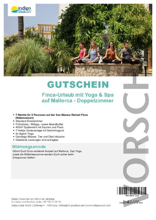 Finca-Urlaub mit Yoga & Spa auf Mallorca - Doppelzimmer