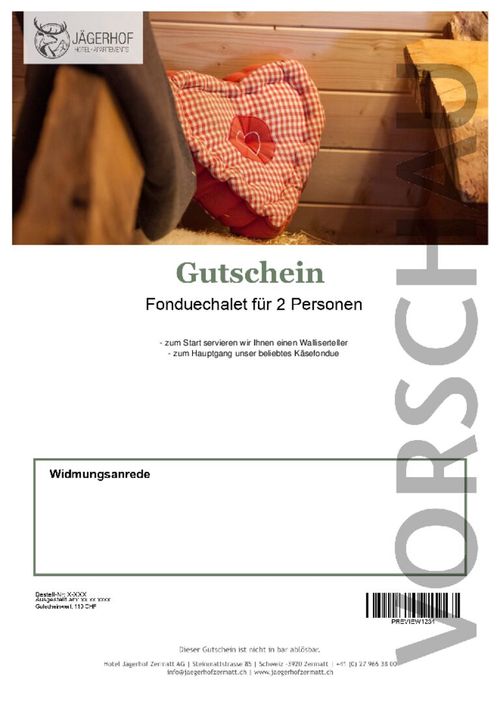 Fonduechalet für 4 Personen