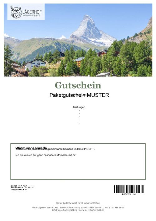 2 Nächte im Doppelzimmer mit Matterhornblick