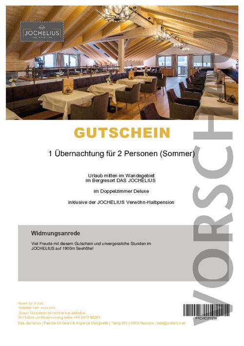 Übernachtung für 1 Person (Sommer)