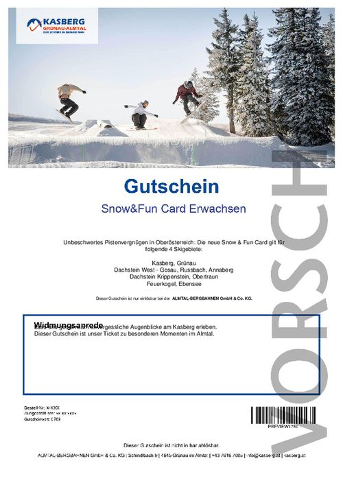 Snow&Fun Card Erwachsen