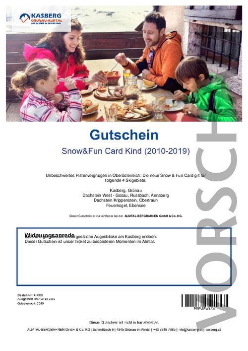 Snow&Fun Card Kind (2010-2019)