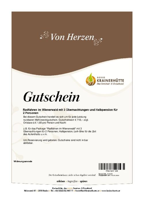 Radfahren im Wienerwald mit 3 Übernachtungen und Halbpension für 2 Personen