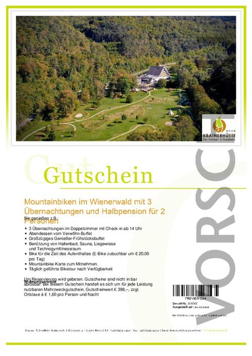 Radfahren im Wienerwald mit 2 Übernachtungen und Halbpension für 2 Personen