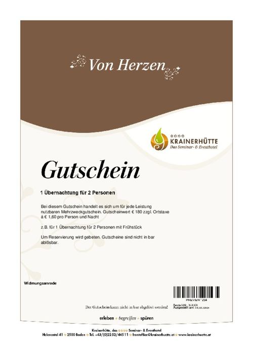 1 Übernachtung für 2 Personen