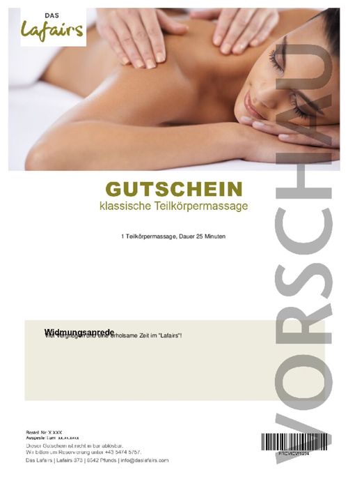 klassische Teilkörpermassage