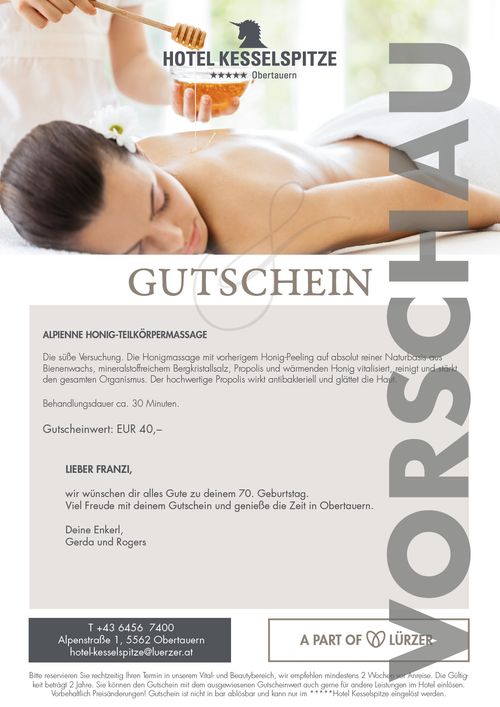 ALPIENNE HONEY MASSAGE – PART BODY MASSAGE