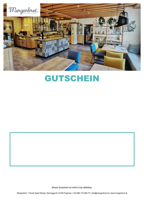 Frühstücksbuffet für 1 Person