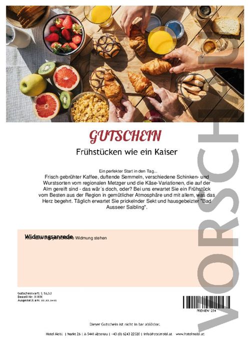 Frühstücken wie ein Kaiser