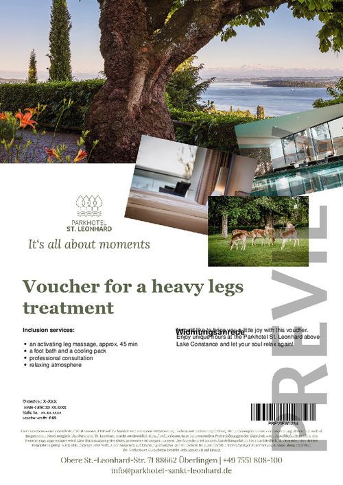 Voucher for a heavy legs treatment