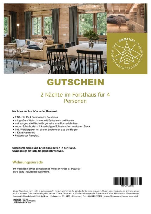 2 Nächte im Forsthaus für 4 Personen
