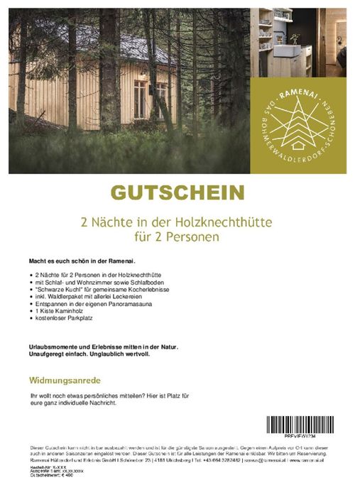 2 Nächte in der Holzknechthütte für 2 Personen