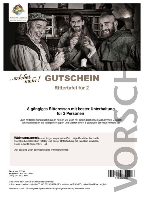 Rittertafel Festmahl für 2