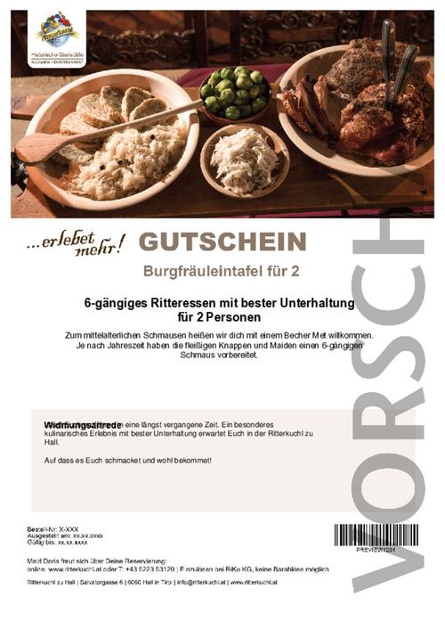 Burgfräuleintafel für 2