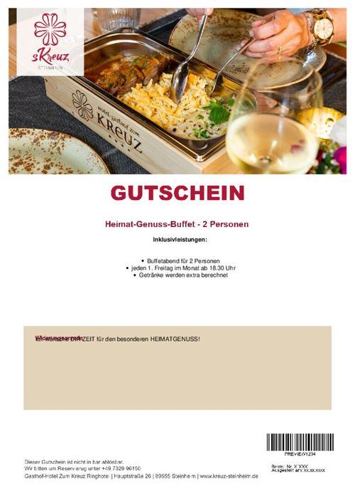 Heimat-Genuss-Buffet - 2 Personen