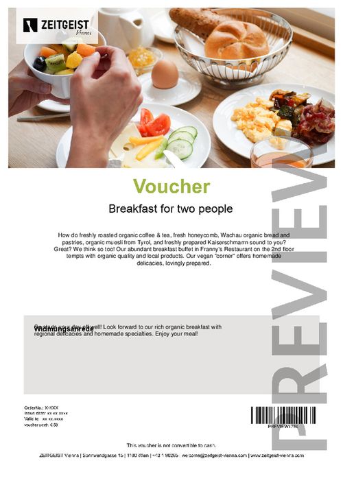 Breakfast for two people